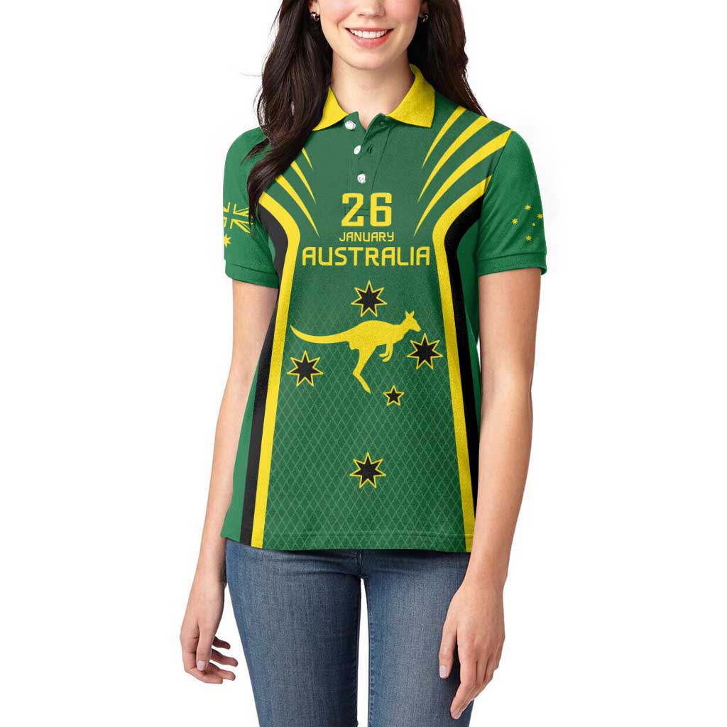 Australia Day 26 January Personalised Women Polo Shirt With National Color - Vibe Hoodie Shop