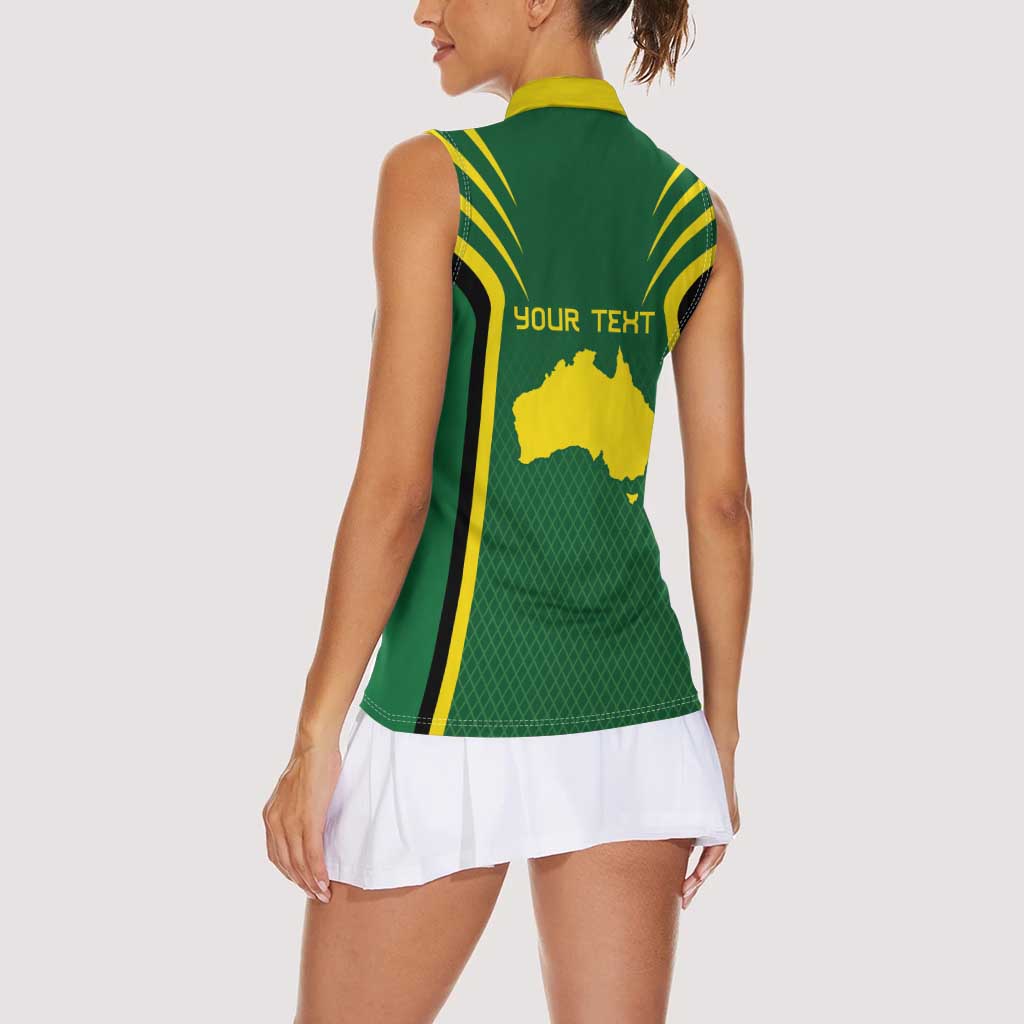 Australia Day 26 January Personalised Women Sleeveless Polo Shirt With National Color