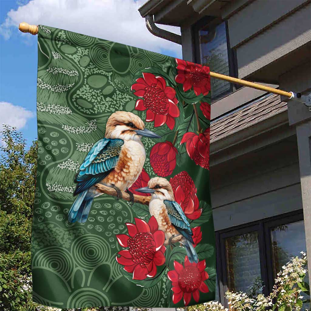 Kokaburra and Waratah Garden Flag Aboriginal Art - Vibe Hoodie Shop