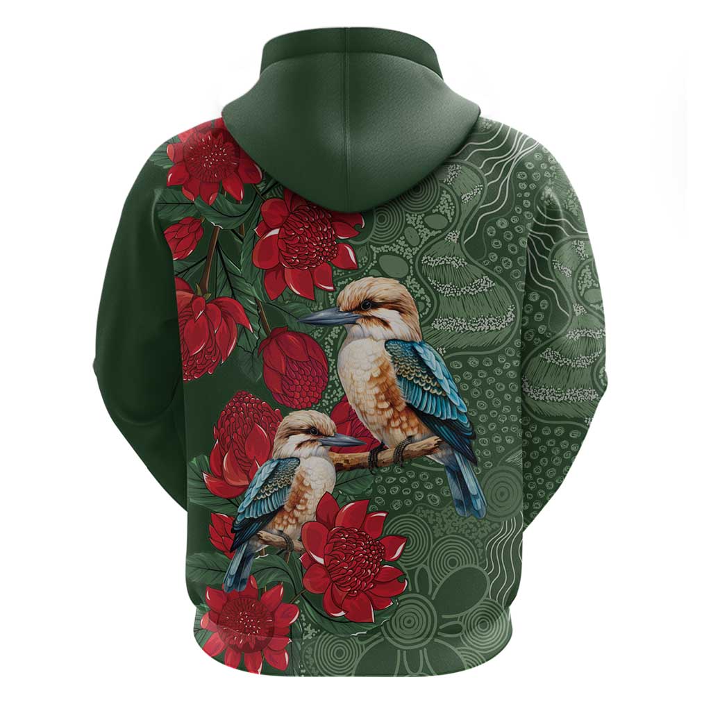 Kokaburra and Waratah Hoodie Aboriginal Art LT9 - Vibe Hoodie Shop