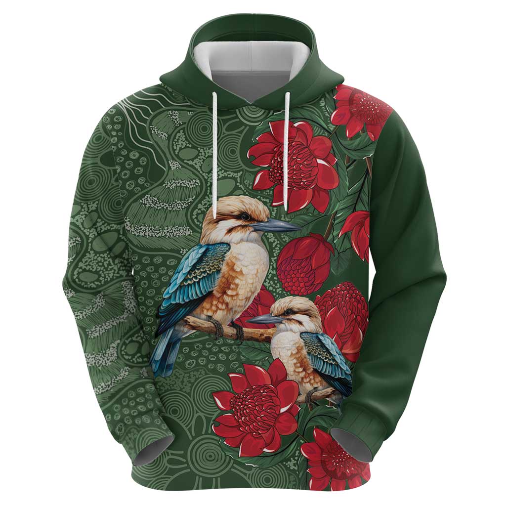 Kokaburra and Waratah Hoodie Aboriginal Art LT9 - Vibe Hoodie Shop