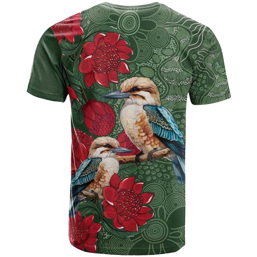 Kokaburra and Waratah T Shirt Aboriginal Art LT9 - Vibe Hoodie Shop