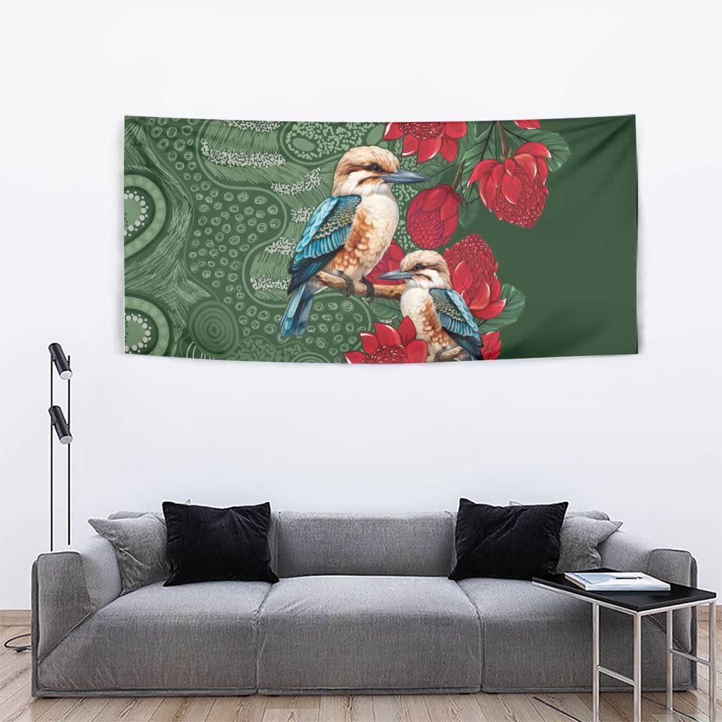 Kokaburra and Waratah Tapestry Aboriginal Art - Vibe Hoodie Shop