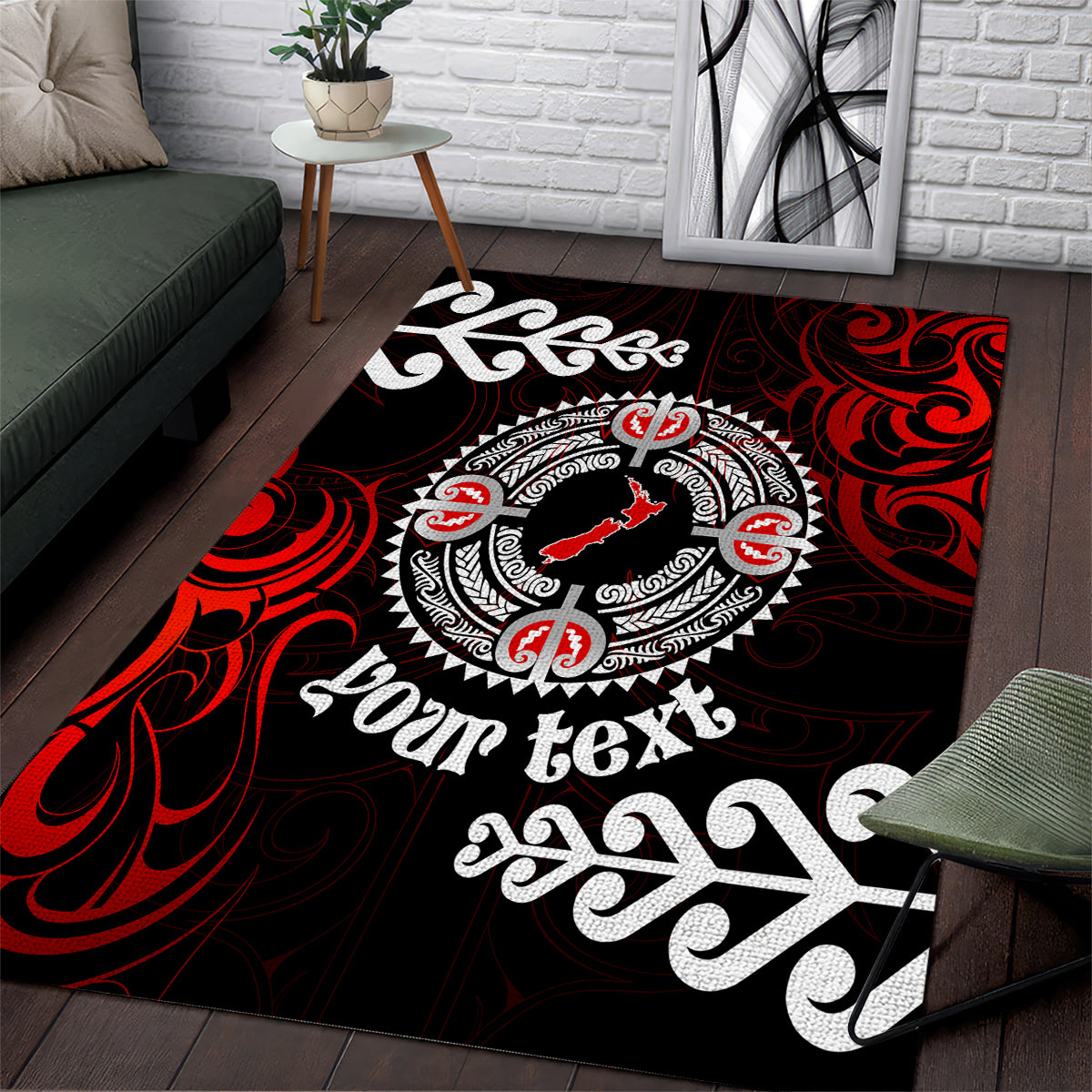 New Zealand Waitangi Day Personalised Area Rug Aotearoa Te Ra O Waitangi With Maori Tattoo - Vibe Hoodie Shop