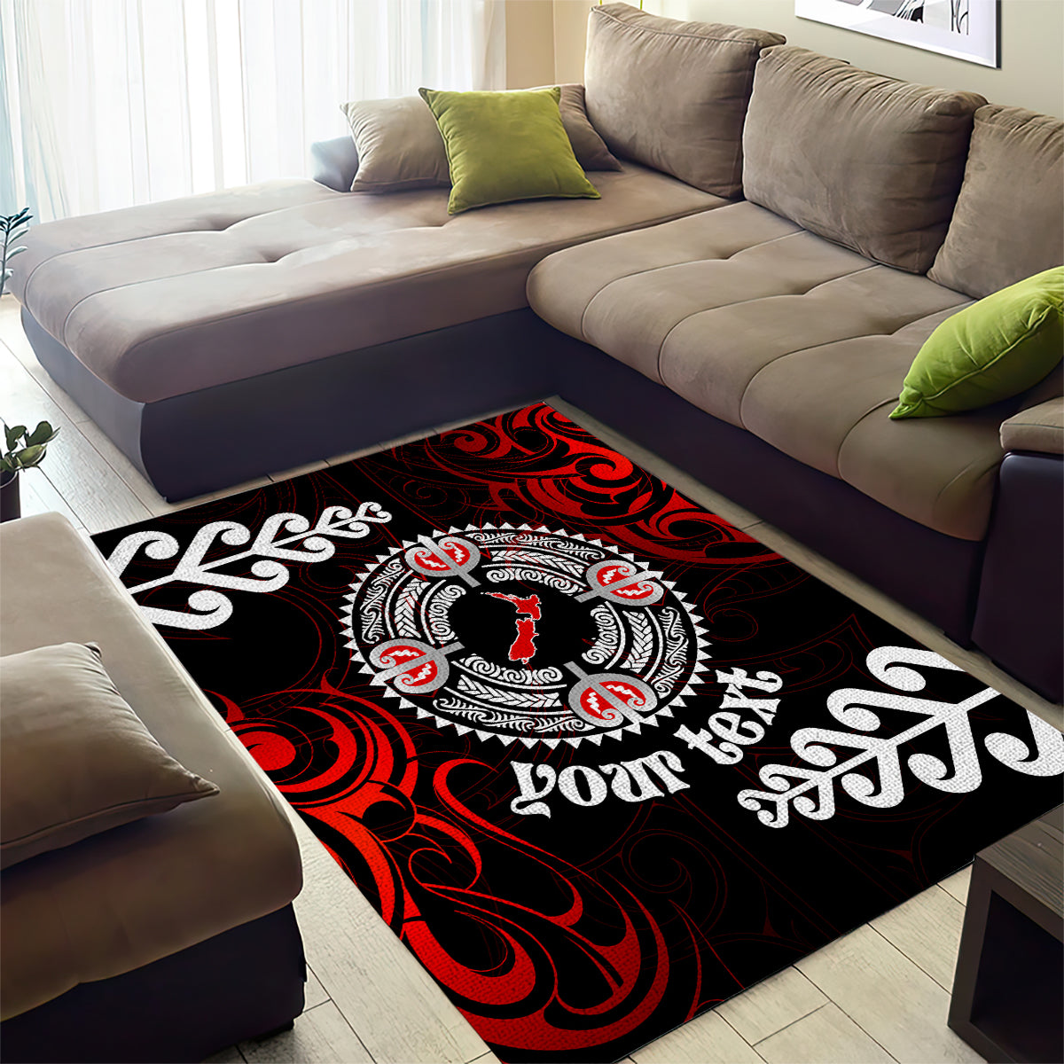 New Zealand Waitangi Day Personalised Area Rug Aotearoa Te Ra O Waitangi With Maori Tattoo - Vibe Hoodie Shop