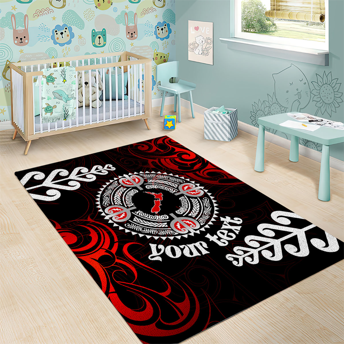 New Zealand Waitangi Day Personalised Area Rug Aotearoa Te Ra O Waitangi With Maori Tattoo - Vibe Hoodie Shop