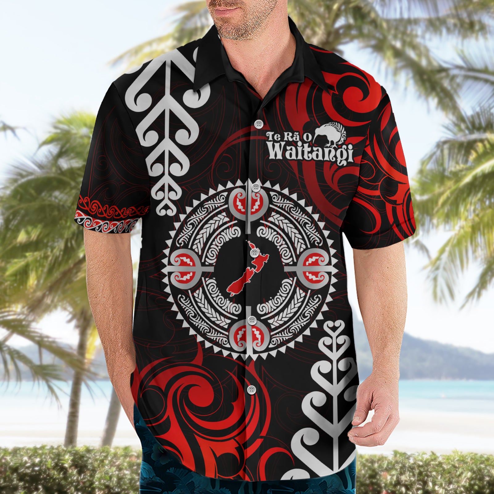 New Zealand Waitangi Day Personalised Hawaiian Shirt Aotearoa Te Ra O Waitangi With Maori Tattoo - Vibe Hoodie Shop