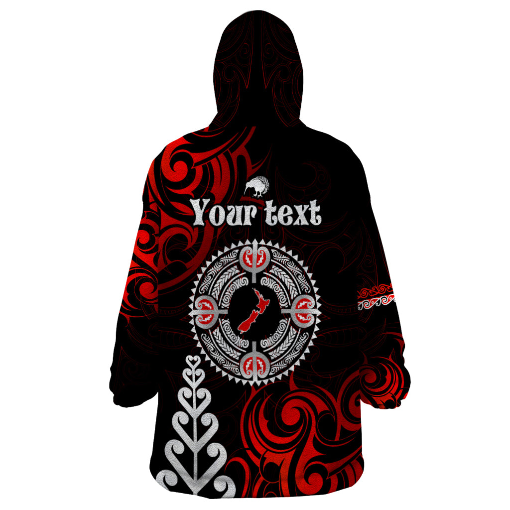 New Zealand Waitangi Day Personalised Wearable Blanket Hoodie Aotearoa Te Ra O Waitangi With Maori Tattoo - Vibe Hoodie Shop