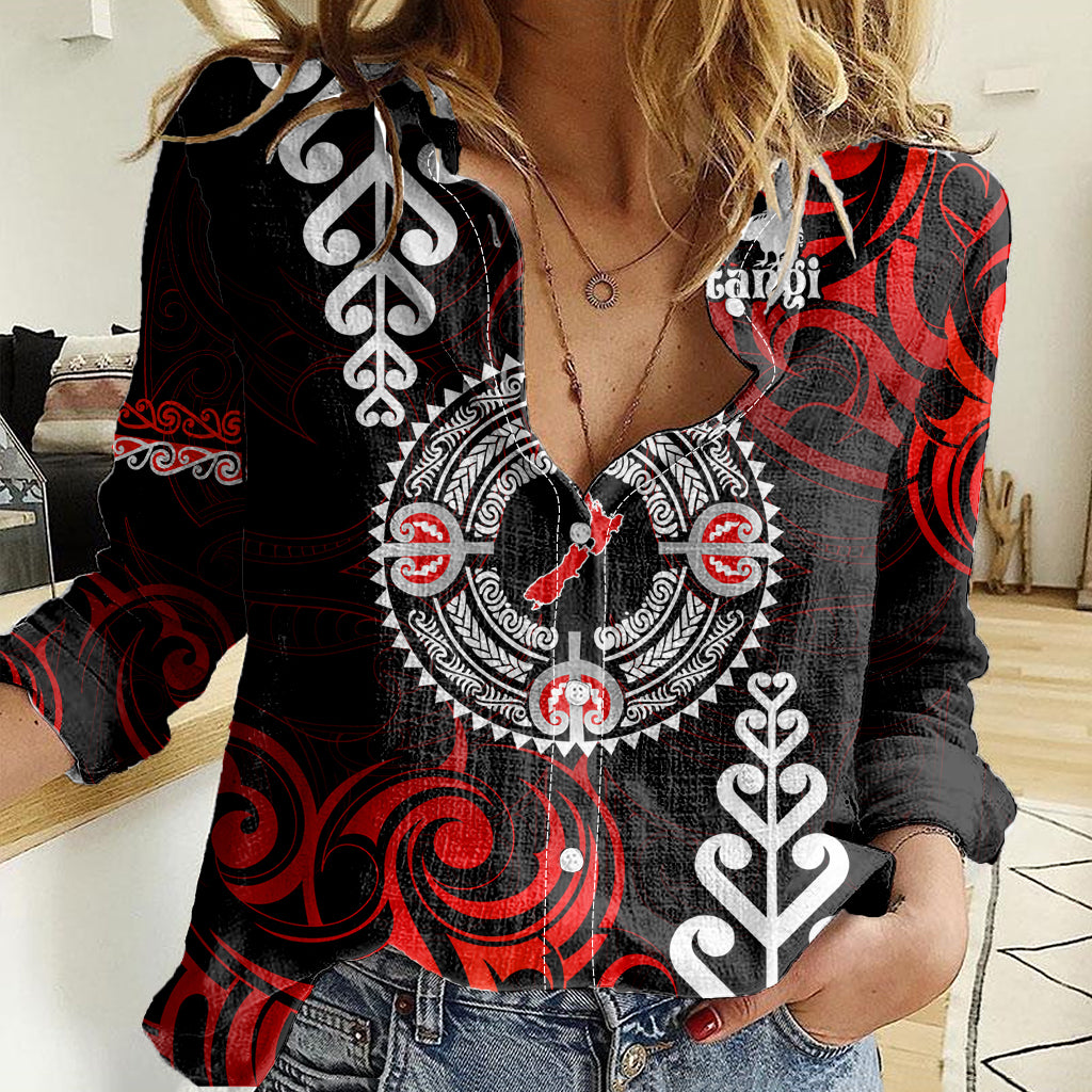 New Zealand Waitangi Day Personalised Women Casual Shirt Aotearoa Te Ra O Waitangi With Maori Tattoo - Vibe Hoodie Shop