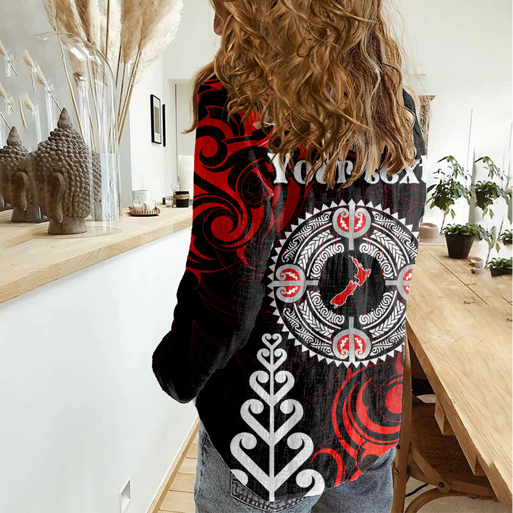 New Zealand Waitangi Day Personalised Women Casual Shirt Aotearoa Te Ra O Waitangi With Maori Tattoo - Vibe Hoodie Shop