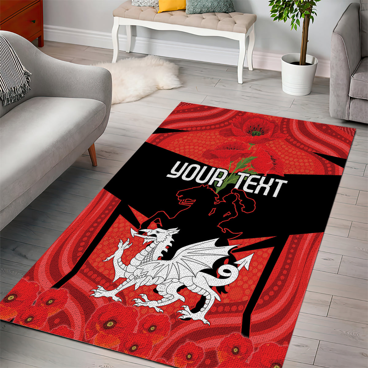 Custom Dragons Rugby ANZAC Area Rug Gallipoli Soldier With Aboriginal Art - Vibe Hoodie Shop