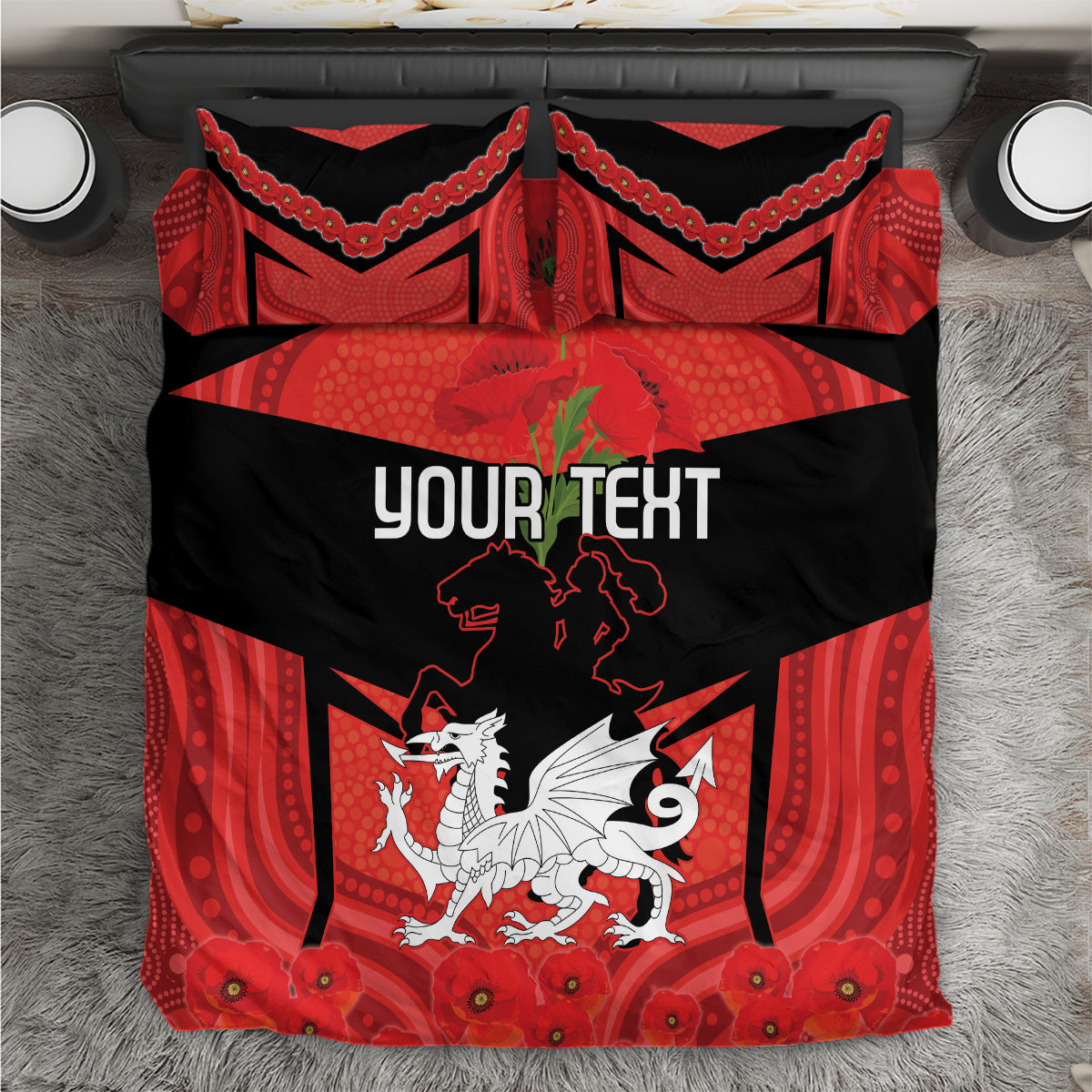 Custom Dragons Rugby ANZAC Bedding Set Gallipoli Soldier With Aboriginal Art - Vibe Hoodie Shop
