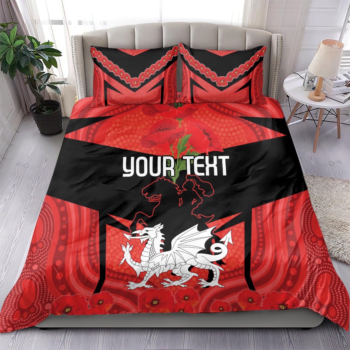 Custom Dragons Rugby ANZAC Bedding Set Gallipoli Soldier With Aboriginal Art - Vibe Hoodie Shop