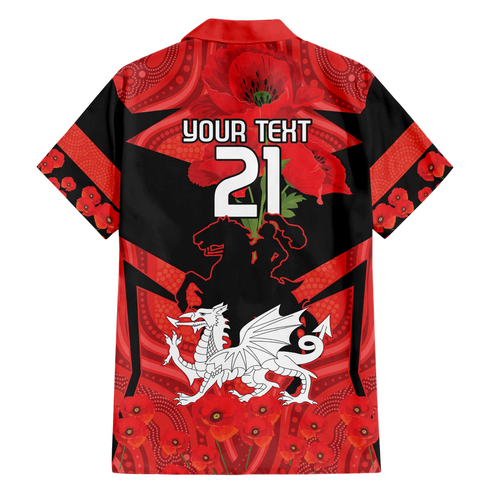 Custom Dragons Rugby ANZAC Hawaiian Shirt Gallipoli Soldier With Aboriginal Art - Vibe Hoodie Shop