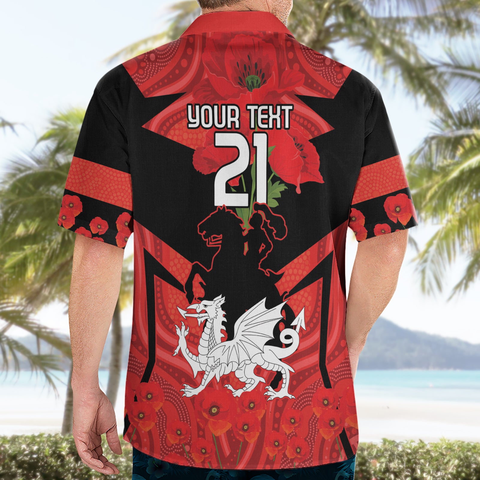 Custom Dragons Rugby ANZAC Hawaiian Shirt Gallipoli Soldier With Aboriginal Art - Vibe Hoodie Shop