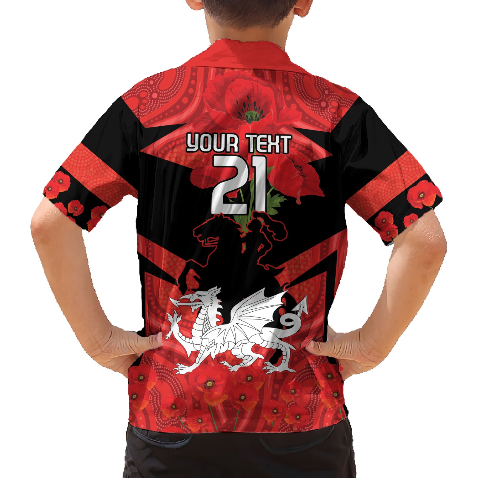 Custom Dragons Rugby ANZAC Hawaiian Shirt Gallipoli Soldier With Aboriginal Art - Vibe Hoodie Shop