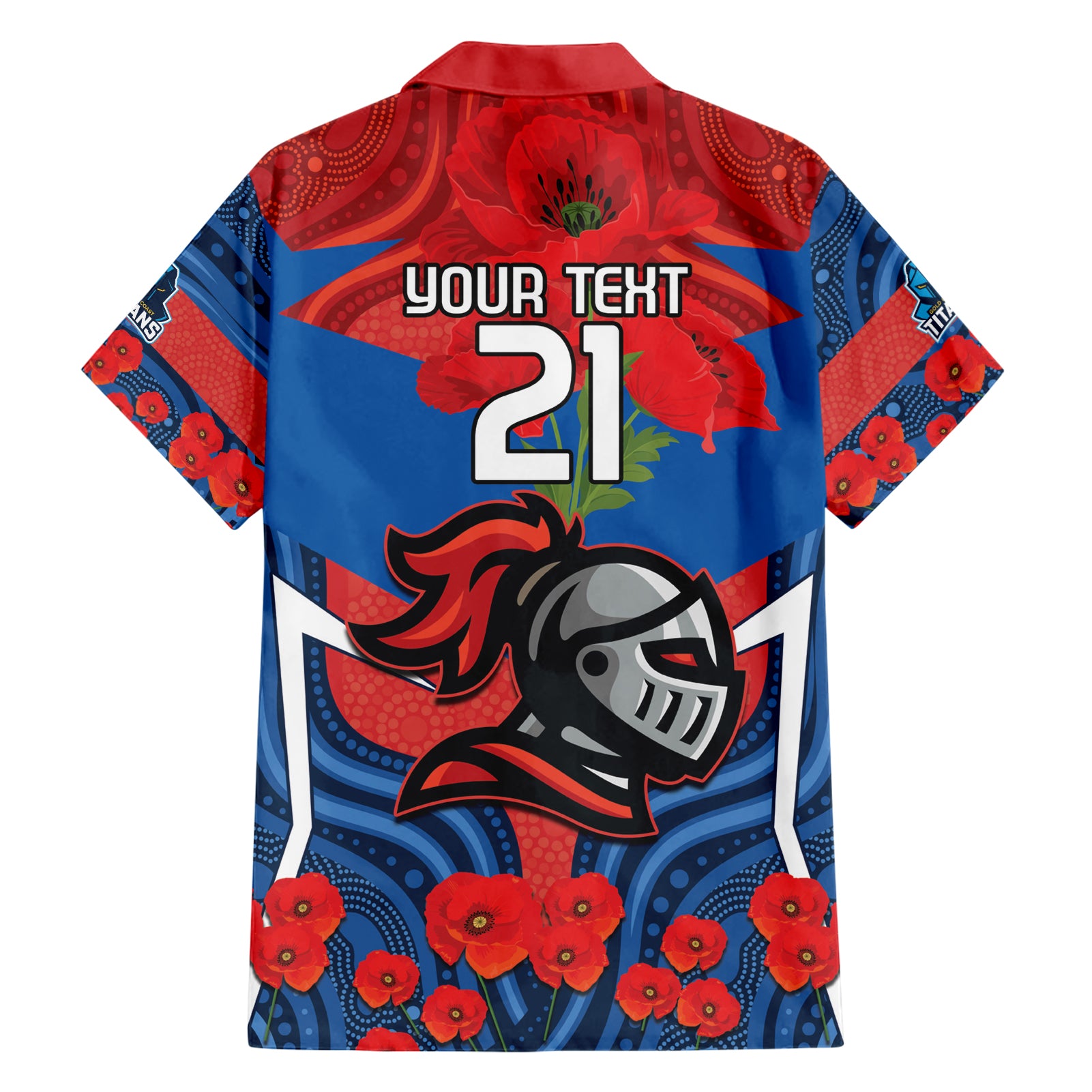 Custom Knights Rugby ANZAC Hawaiian Shirt Novocastrians Gallipoli Soldier With Aboriginal Art - Vibe Hoodie Shop