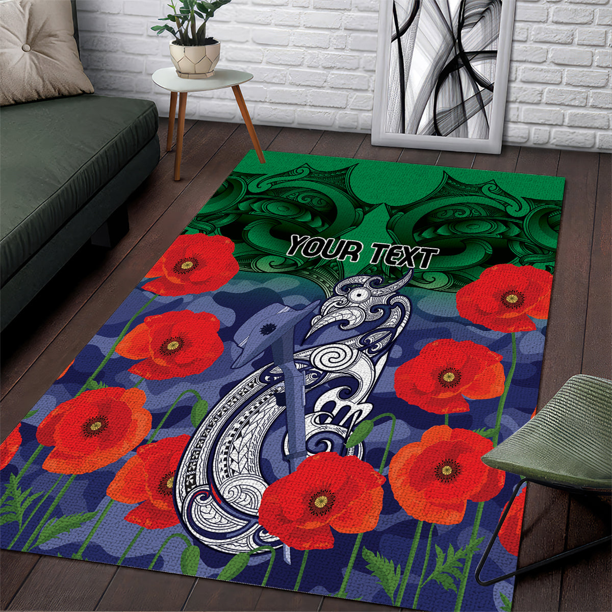 Custom Warriors Rugby ANZAC Area Rug Gallipoli Soldier With Aboriginal Art - Vibe Hoodie Shop