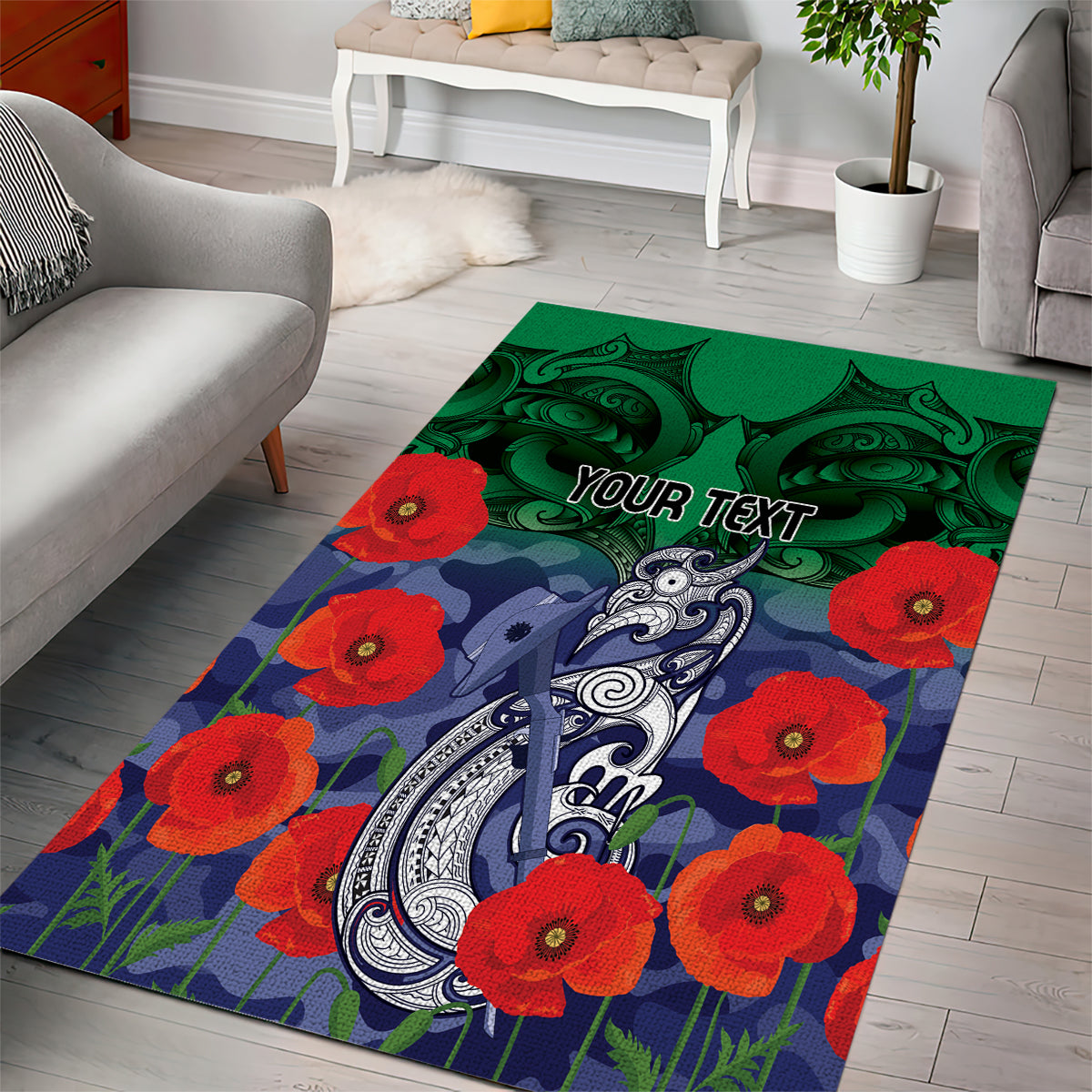 Custom Warriors Rugby ANZAC Area Rug Gallipoli Soldier With Aboriginal Art - Vibe Hoodie Shop