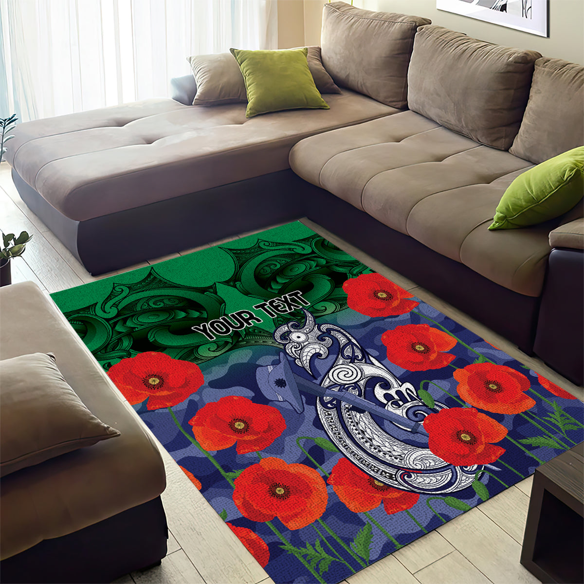 Custom Warriors Rugby ANZAC Area Rug Gallipoli Soldier With Aboriginal Art - Vibe Hoodie Shop