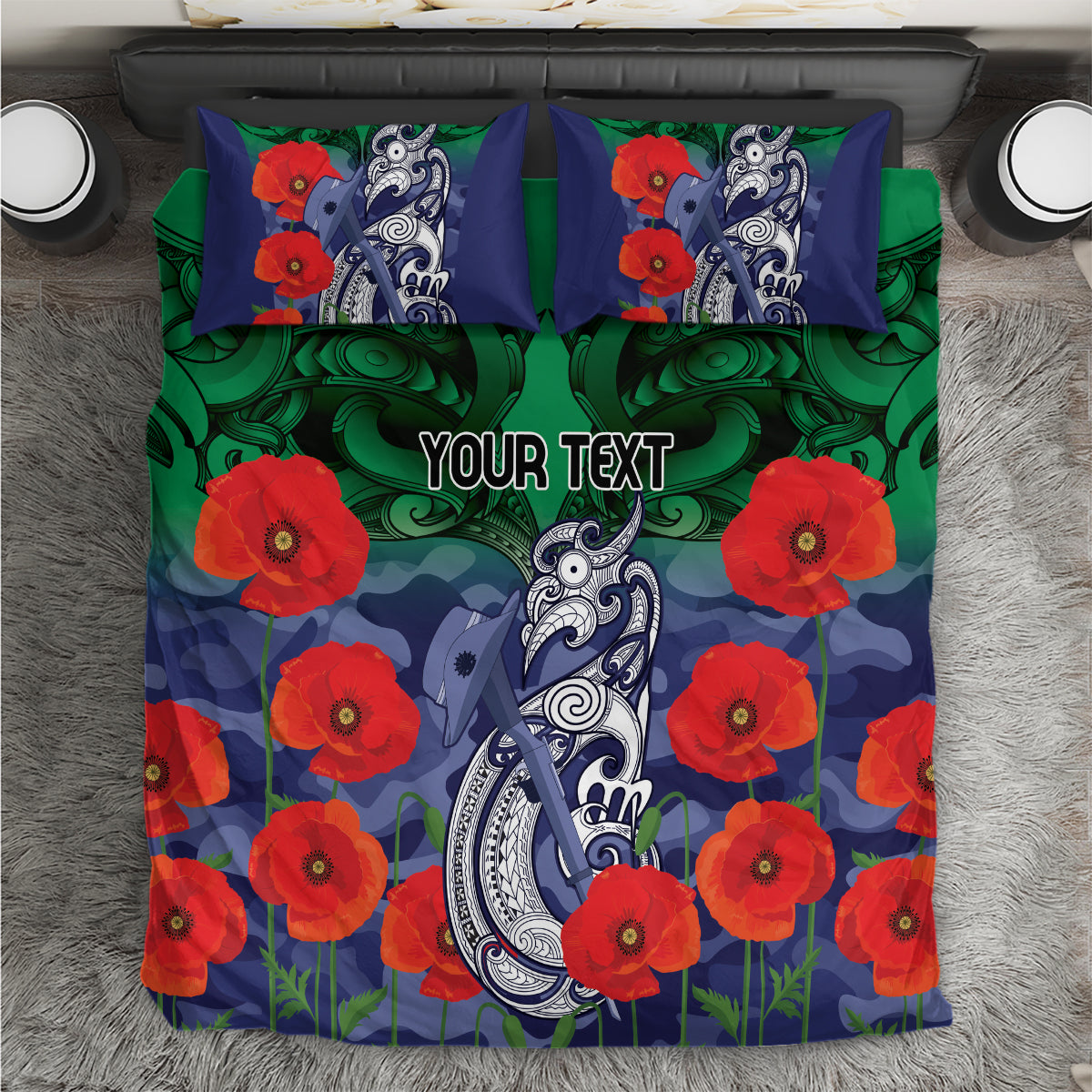 Custom Warriors Rugby ANZAC Bedding Set Gallipoli Soldier With Aboriginal Art - Vibe Hoodie Shop