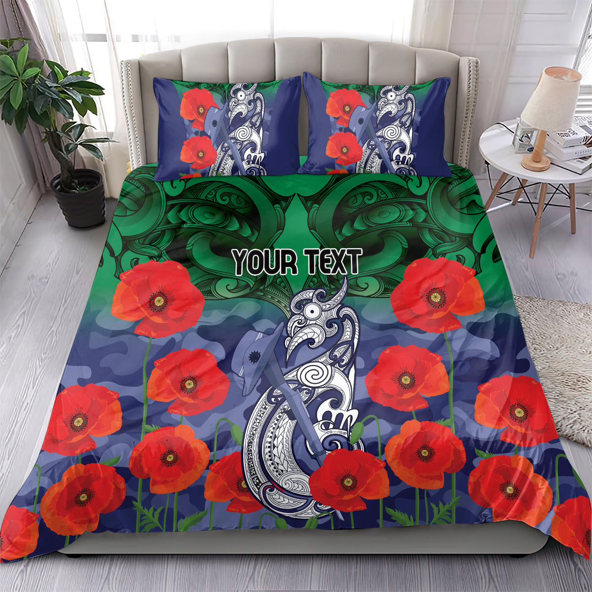Custom Warriors Rugby ANZAC Bedding Set Gallipoli Soldier With Aboriginal Art - Vibe Hoodie Shop