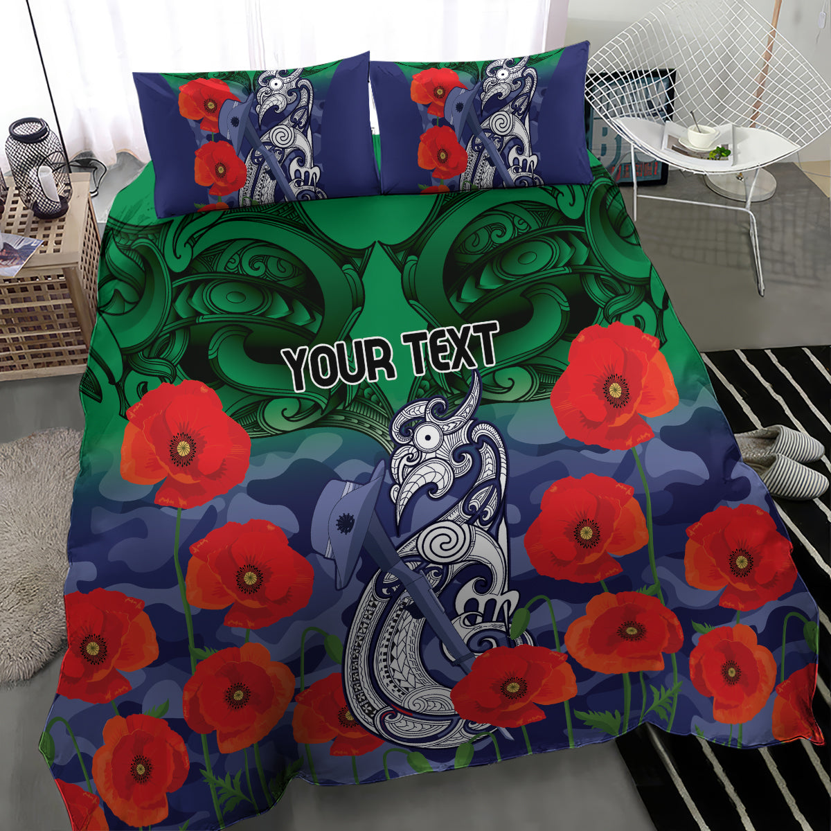 Custom Warriors Rugby ANZAC Bedding Set Gallipoli Soldier With Aboriginal Art - Vibe Hoodie Shop
