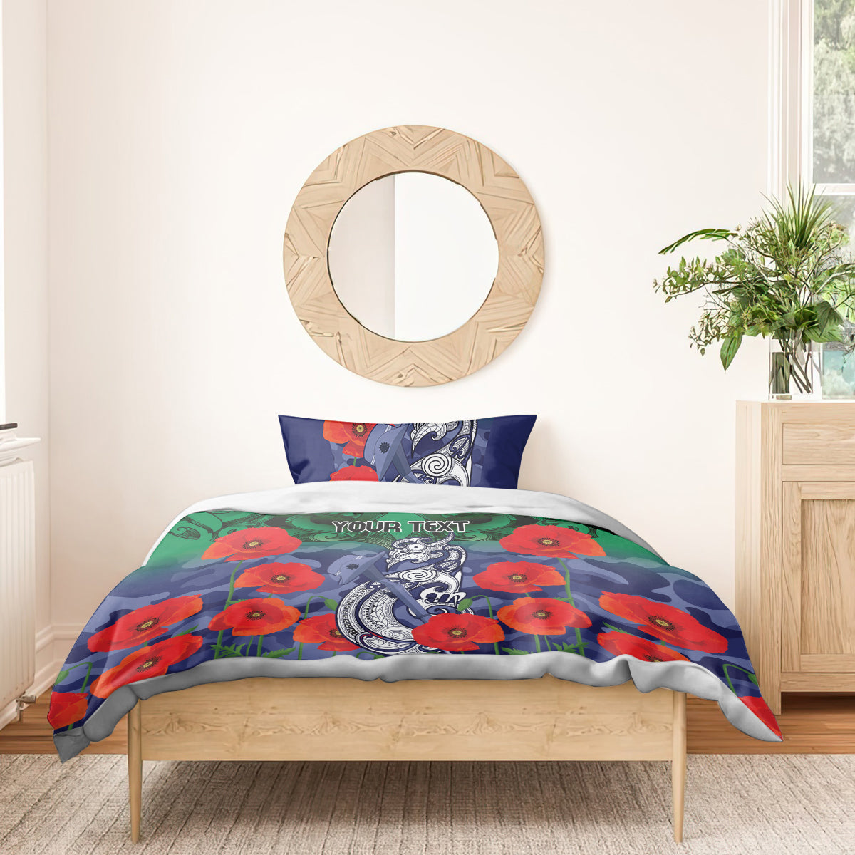 Custom Warriors Rugby ANZAC Bedding Set Gallipoli Soldier With Aboriginal Art - Vibe Hoodie Shop
