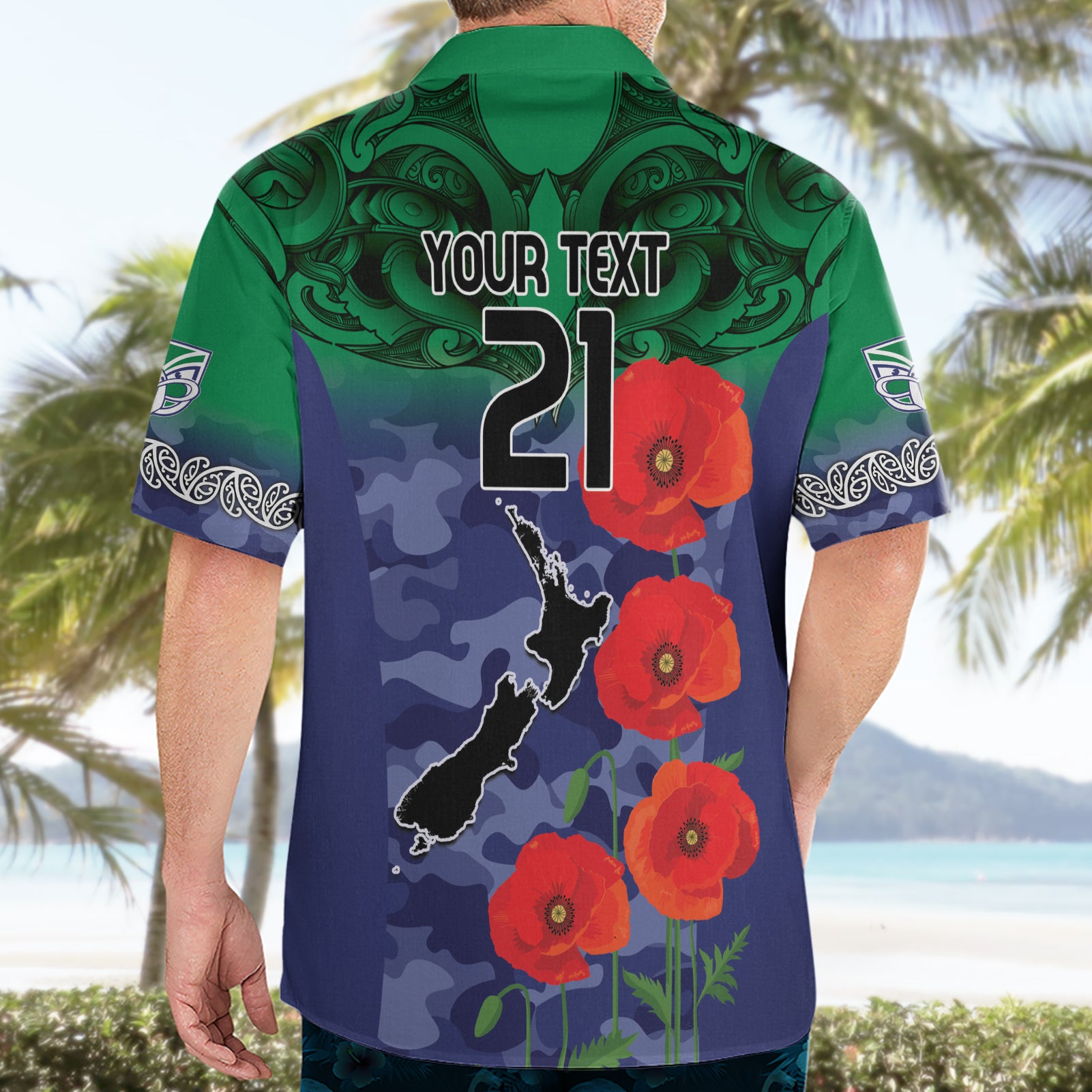 Custom Warriors Rugby ANZAC Hawaiian Shirt Gallipoli Soldier With Aboriginal Art - Vibe Hoodie Shop