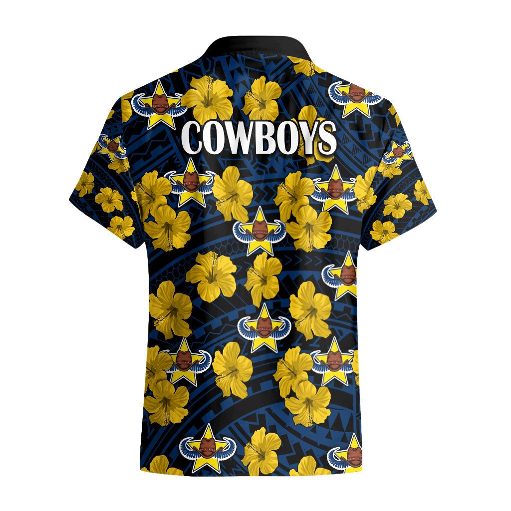 Cowboys Rugby Hawaiian Shirt Polynesian Style With Hibiscus - Vibe Hoodie Shop