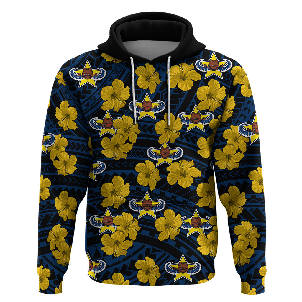 Cowboys Rugby Hoodie Polynesian Style With Hibiscus LT9 - Vibe Hoodie Shop