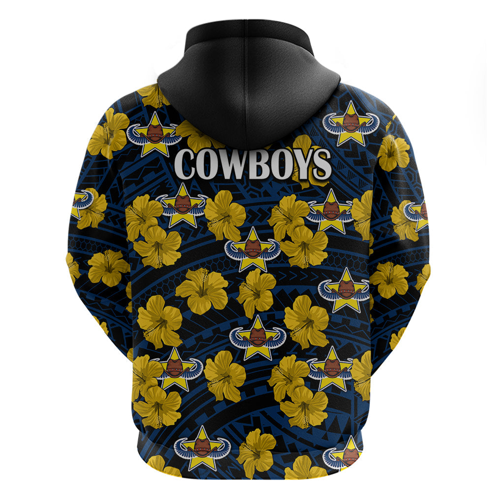 Cowboys Rugby Hoodie Polynesian Style With Hibiscus LT9 - Vibe Hoodie Shop
