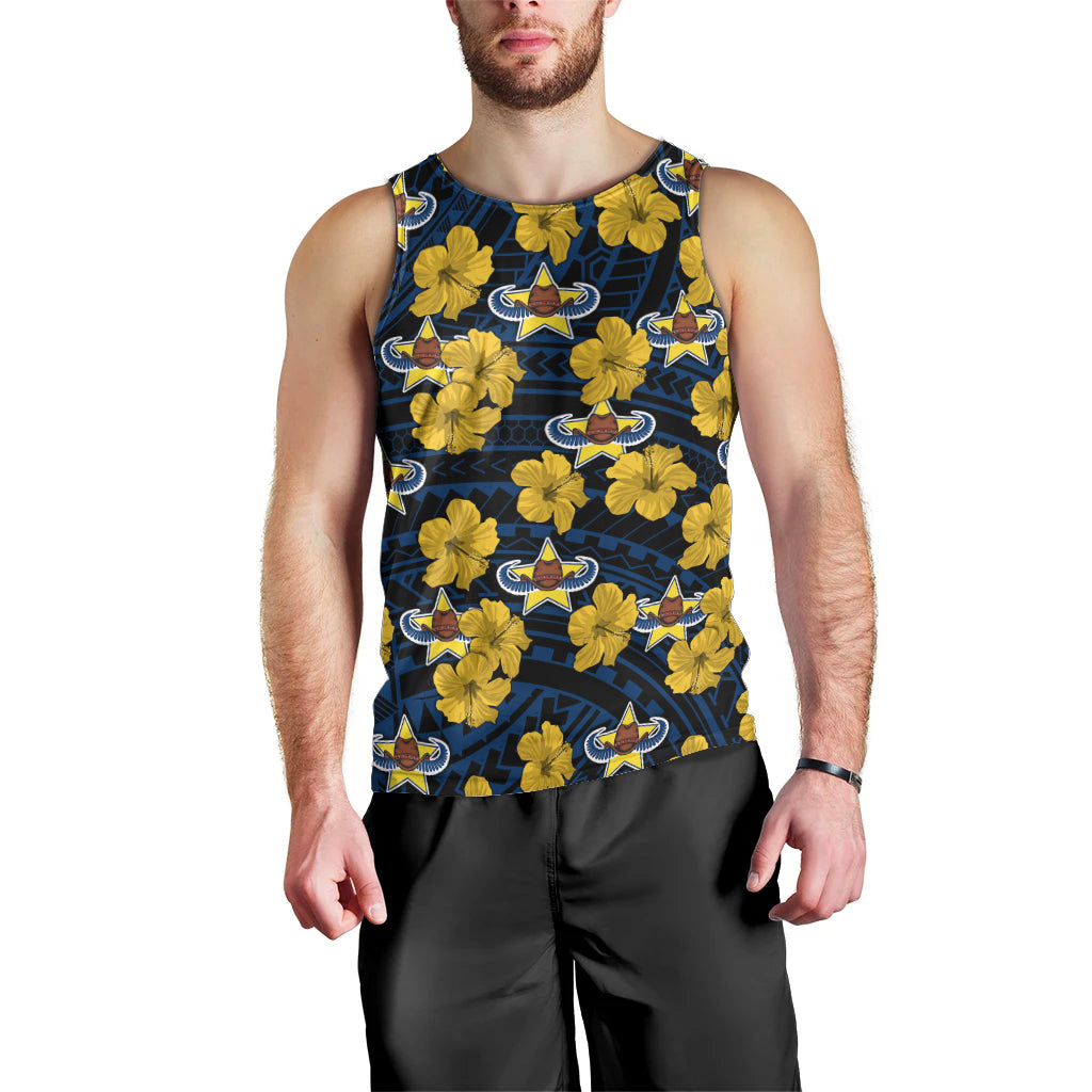 Cowboys Rugby Men Tank Top Polynesian Style With Hibiscus - Vibe Hoodie Shop