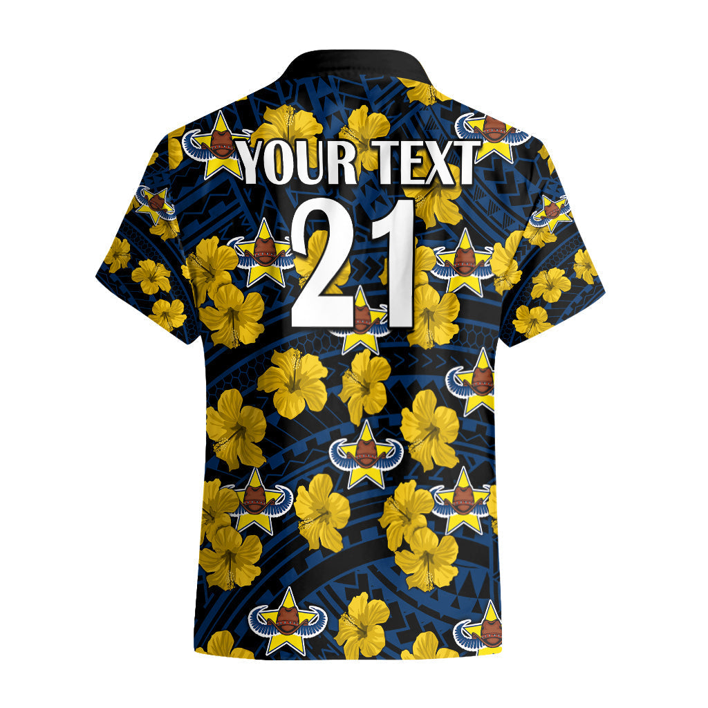 (Custom Text And Number) Cowboys Rugby Hawaiian Shirt Polynesian Style With Hibiscus - Vibe Hoodie Shop