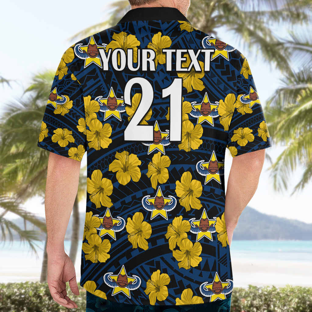 (Custom Text And Number) Cowboys Rugby Hawaiian Shirt Polynesian Style With Hibiscus - Vibe Hoodie Shop