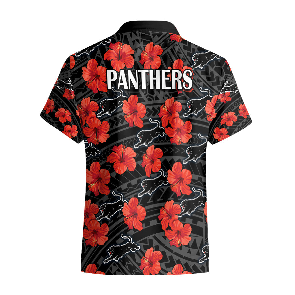 Panthers Rugby Hawaiian Shirt Polynesian Style With Hibiscus - Vibe Hoodie Shop