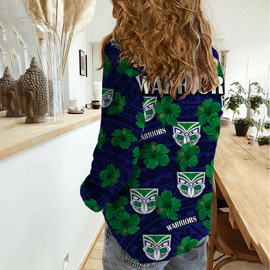 new-zealand-warriors-rugby-women-casual-shirt-polynesian-style-with-hibiscus