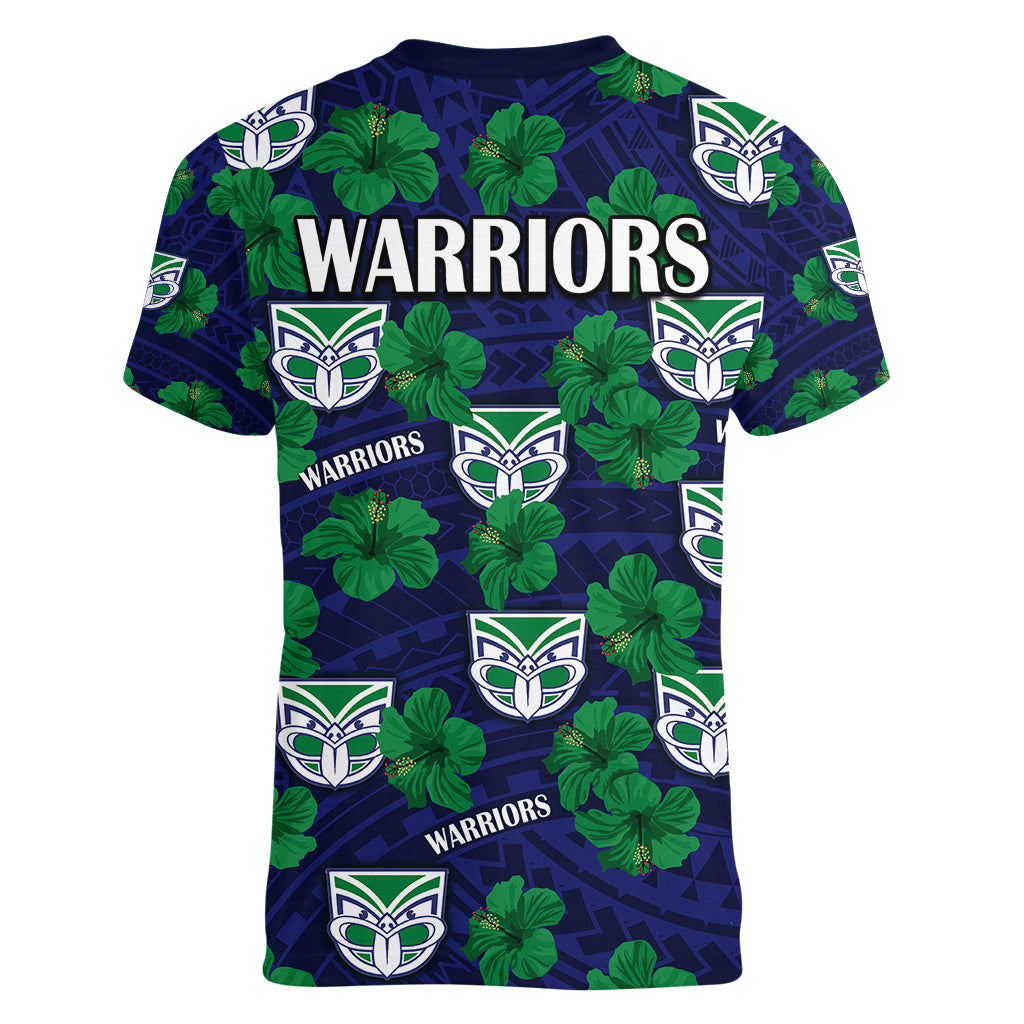 new-zealand-warriors-rugby-women-v-neck-t-shirt-polynesian-style-with-hibiscus