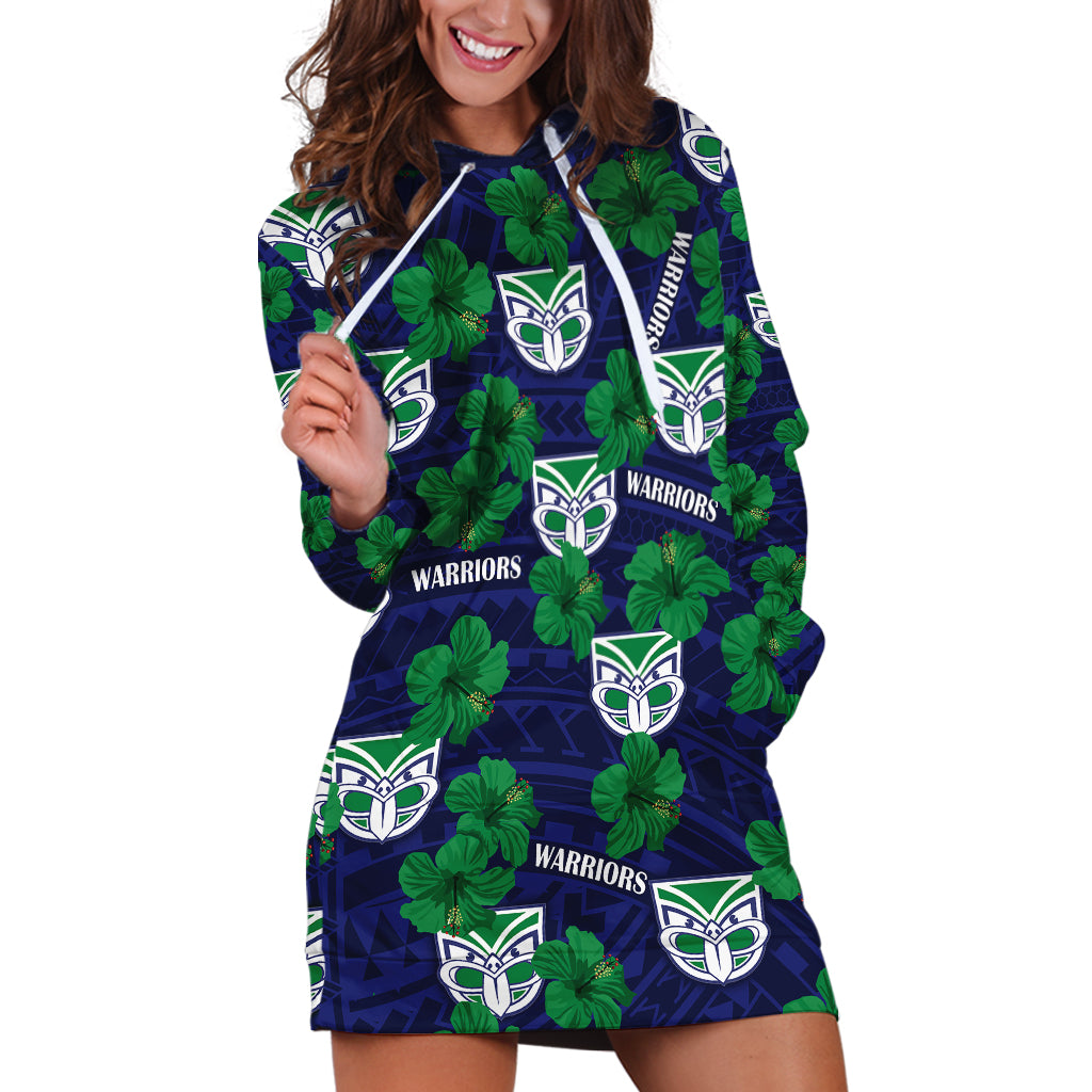 custom-text-and-number-new-zealand-warriors-rugby-hoodie-dress-polynesian-style-with-hibiscus