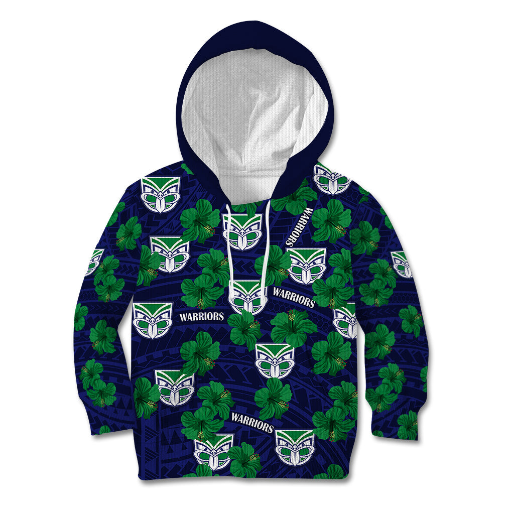 custom-text-and-number-new-zealand-warriors-rugby-kid-hoodie-polynesian-style-with-hibiscus