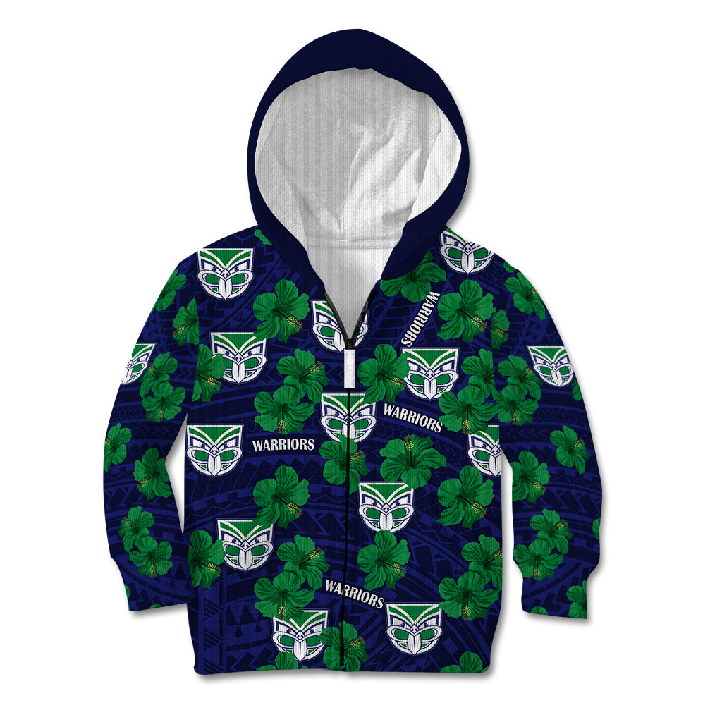 custom-text-and-number-new-zealand-warriors-rugby-kid-hoodie-polynesian-style-with-hibiscus
