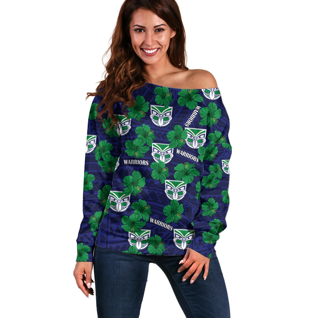 custom-text-and-number-new-zealand-warriors-rugby-off-shoulder-sweater-polynesian-style-with-hibiscus