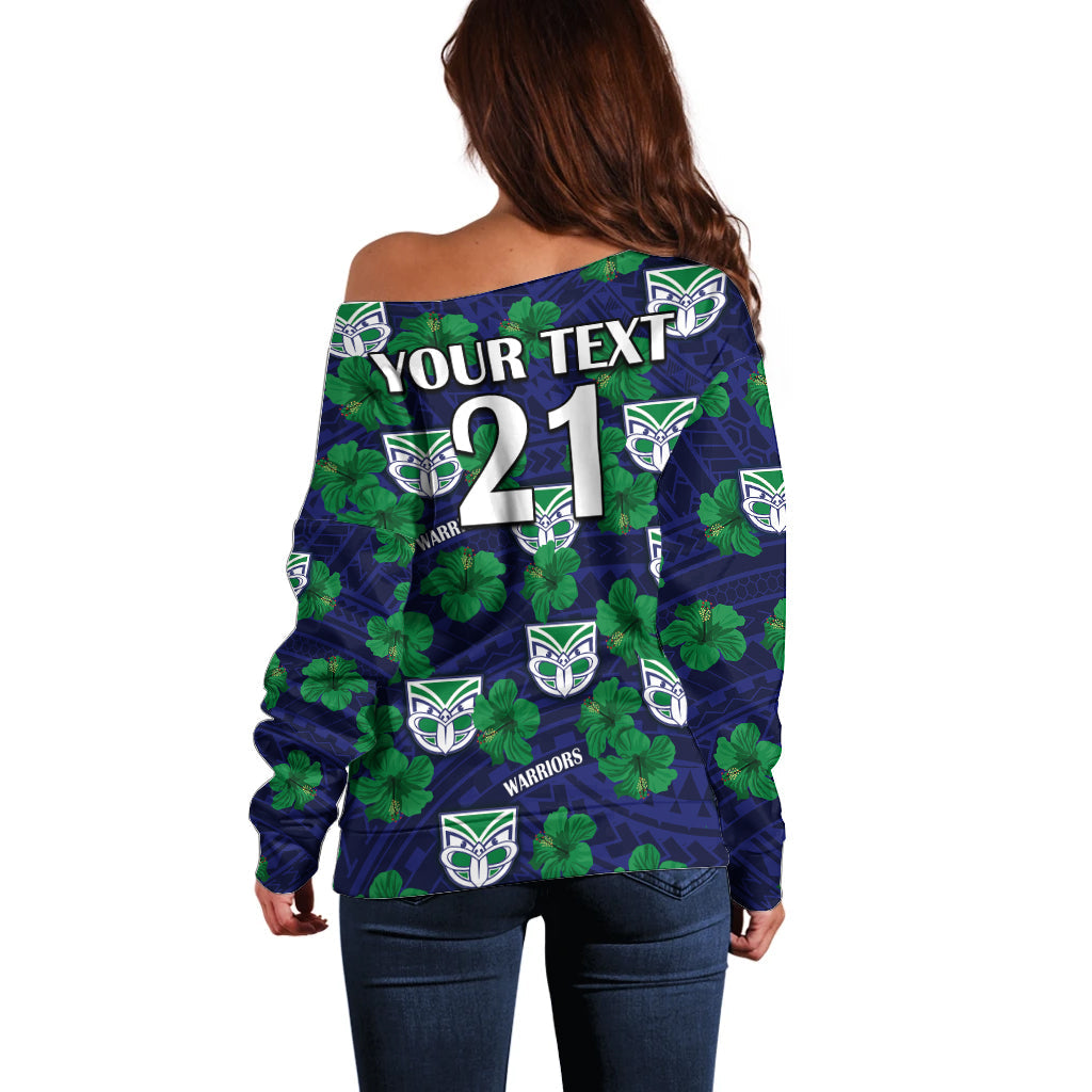 custom-text-and-number-new-zealand-warriors-rugby-off-shoulder-sweater-polynesian-style-with-hibiscus