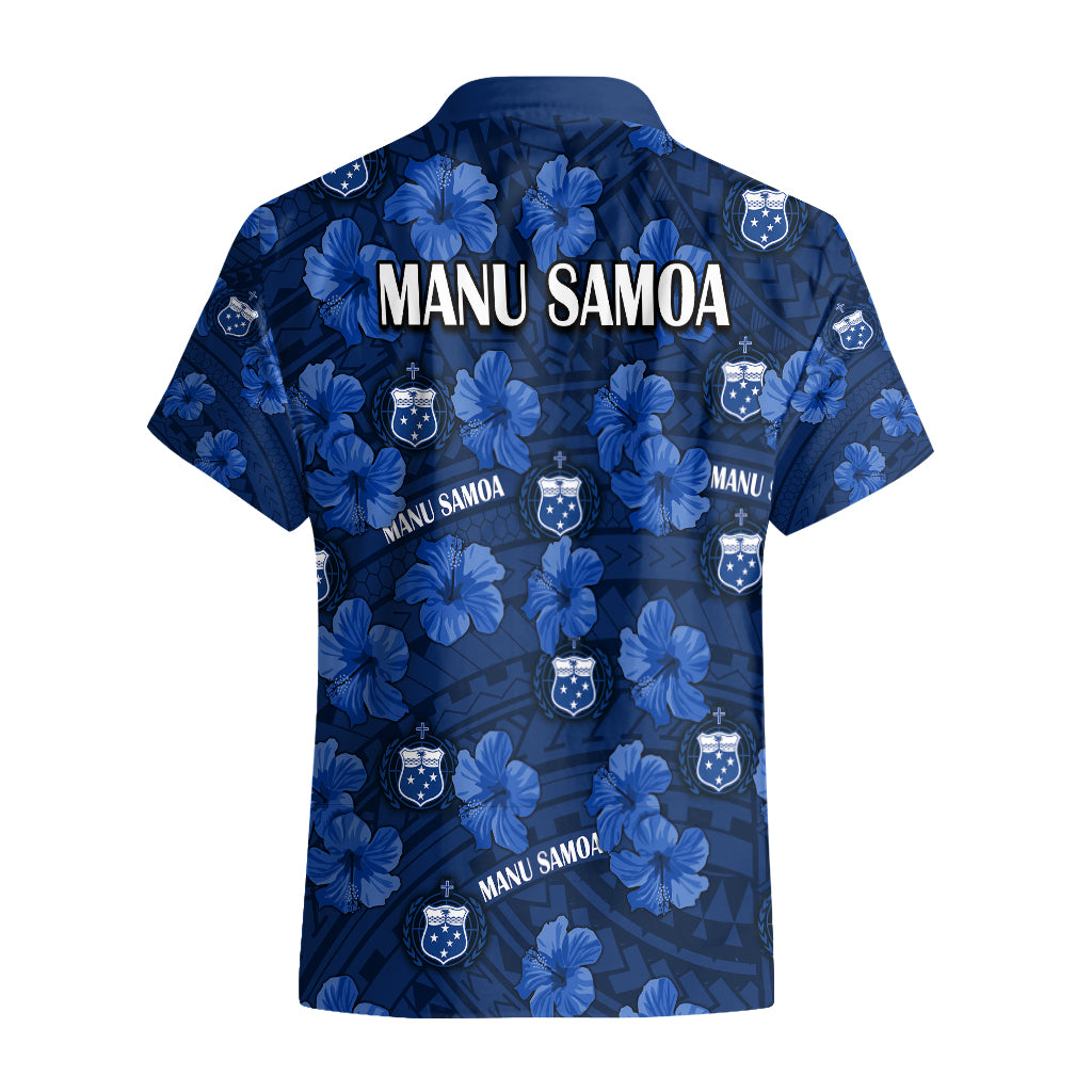 Manu Samoa Rugby Hawaiian Shirt Polynesian Style With Hibiscus - Vibe Hoodie Shop