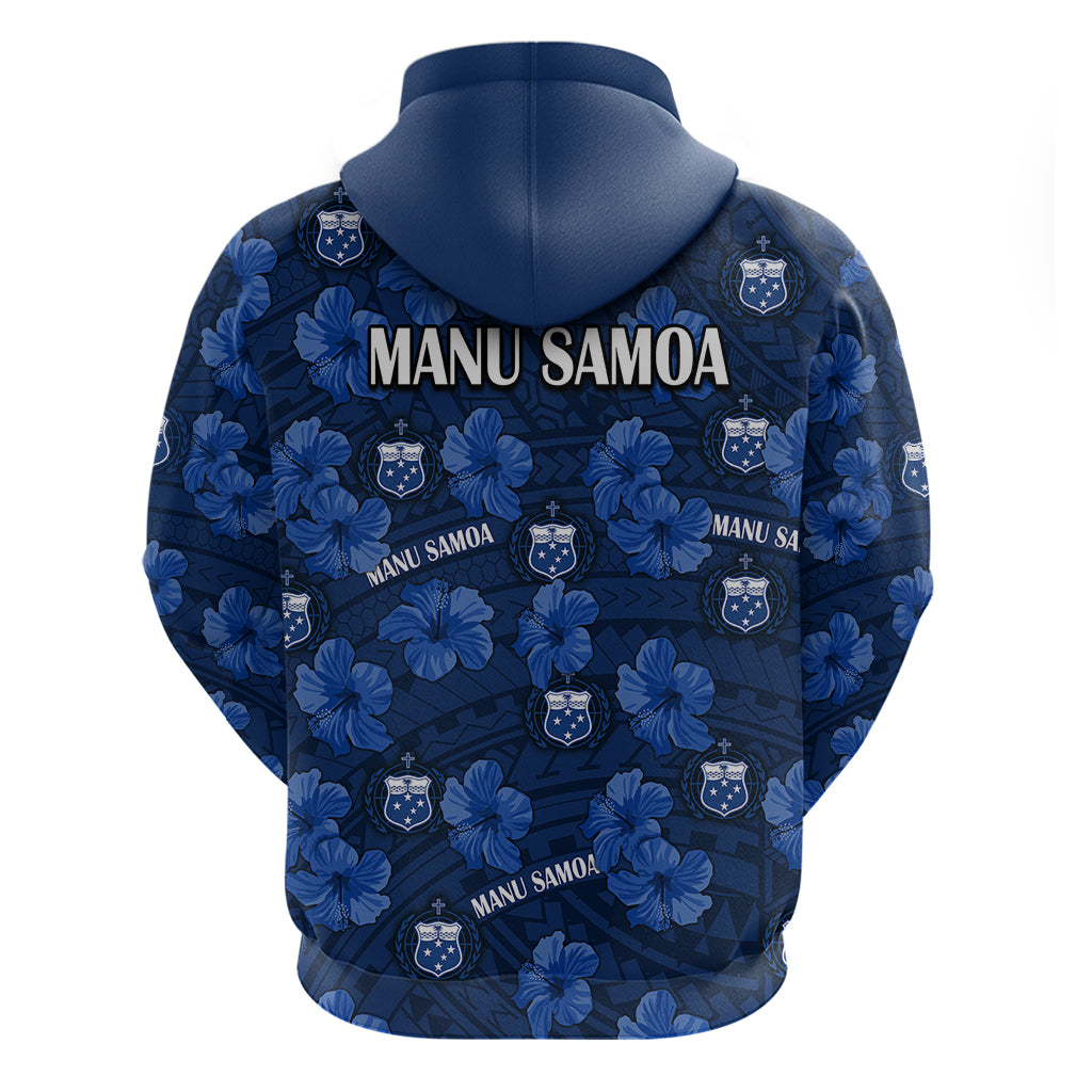 Manu Samoa Rugby Hoodie Polynesian Style With Hibiscus LT9 - Vibe Hoodie Shop