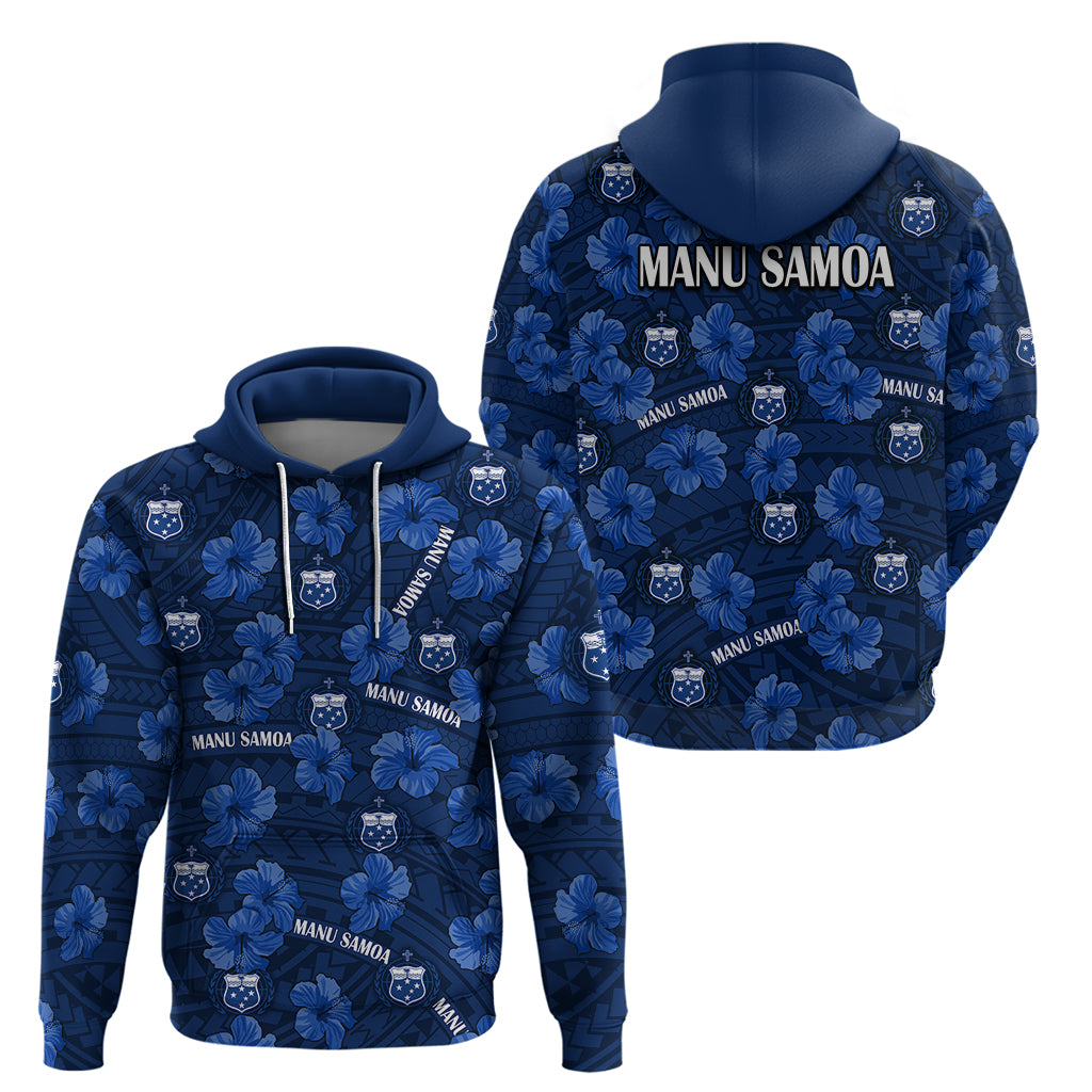 Manu Samoa Rugby Hoodie Polynesian Style With Hibiscus LT9 - Vibe Hoodie Shop