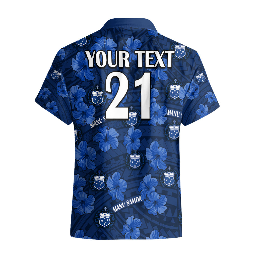 (Custom Text And Number) Manu Samoa Rugby Hawaiian Shirt Polynesian Style With Hibiscus - Vibe Hoodie Shop