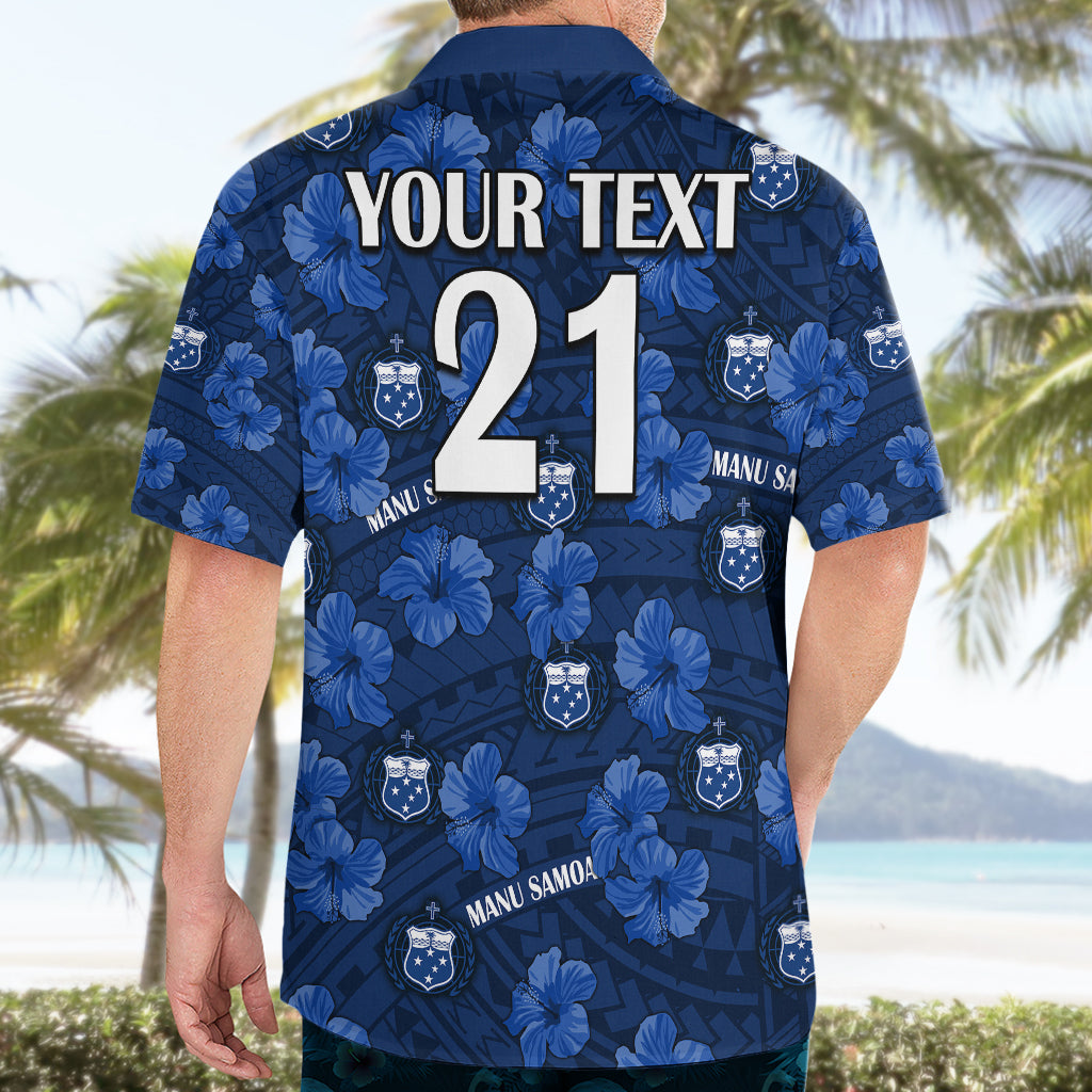 (Custom Text And Number) Manu Samoa Rugby Hawaiian Shirt Polynesian Style With Hibiscus - Vibe Hoodie Shop