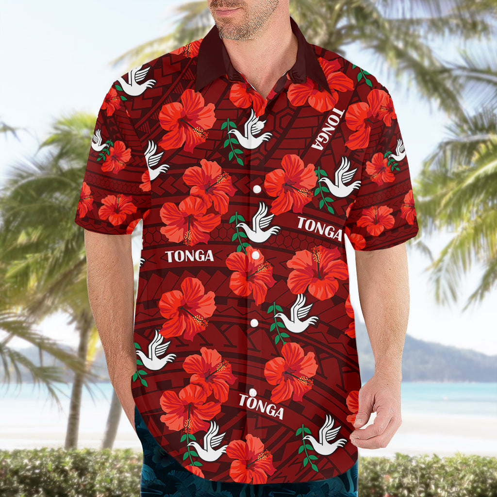 Tonga Rugby Hawaiian Shirt Polynesian Style With Hibiscus - Vibe Hoodie Shop