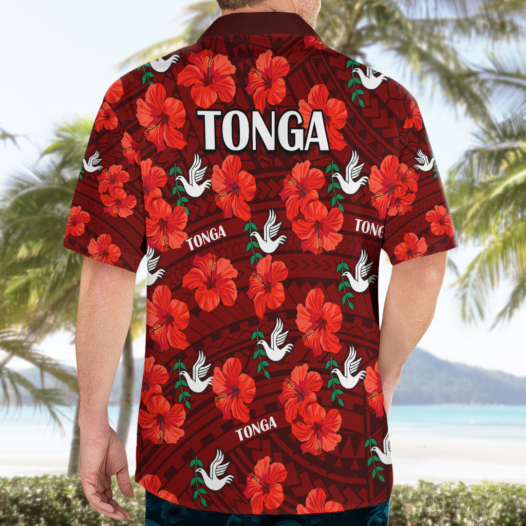 Tonga Rugby Hawaiian Shirt Polynesian Style With Hibiscus - Vibe Hoodie Shop
